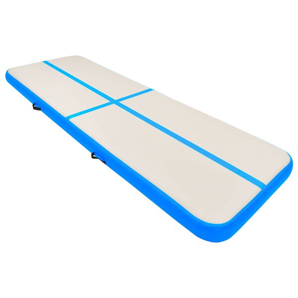 vidaXL Inflatable Gymnastics Mat with Pump 118.1x39.4x5.9" PVC Blue