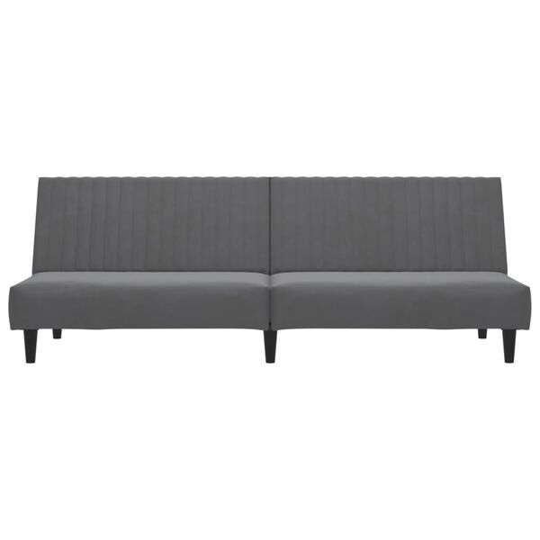 vidaXL 2-Seater Sofa Bed Dark Gray Velvet