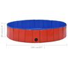 vidaXL Dog Swimming Pool Red PVC 63 x 11.8 in Foldable