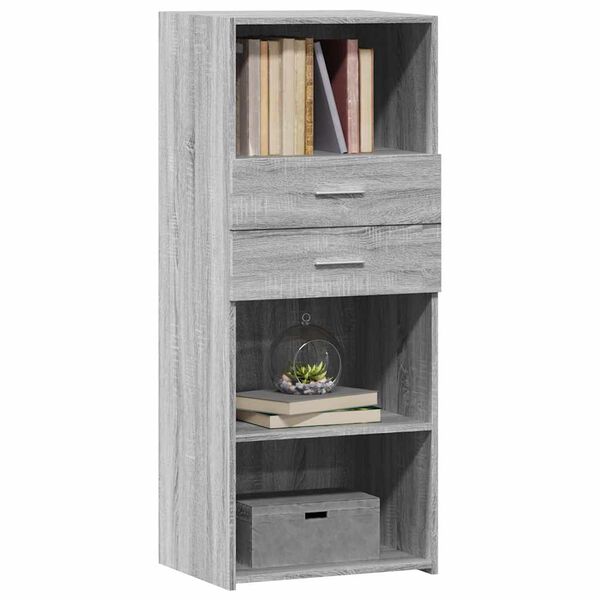 vidaXL Highboard Grey Sonoma Engineered Wood 19.7x16.7x48.8 in Highboard