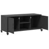 vidaXL TV Cabinet Black Cold-rolled steel Medium Storage TV Cabinet