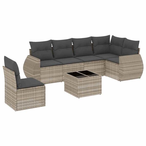 vidaXL Garden Sofa Set Light Grey