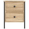 vidaXL Bedside Cabinet Sonoma Oak Engineered Wood, Iron Adjustable Feet