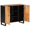 vidaXL Sideboard Natural wood with black accents Solid acacia wood with iron