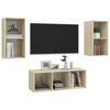 vidaXL 3 Piece TV Stand Set Sonoma Oak Engineered Wood