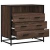 vidaXL Drawer Cabinet Brown Oak Engineered Wood, Metal Medium