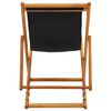 vidaXL Beach Chair Black Solid eucalyptus wood, 100% polyester fabric