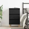 vidaXL Bedside Cabinet with Drawer Black Oak 15.75 x 13.78 x 27.17 in