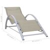 vidaXL Sun Lounger Cream for loungers, Black and Silver for table