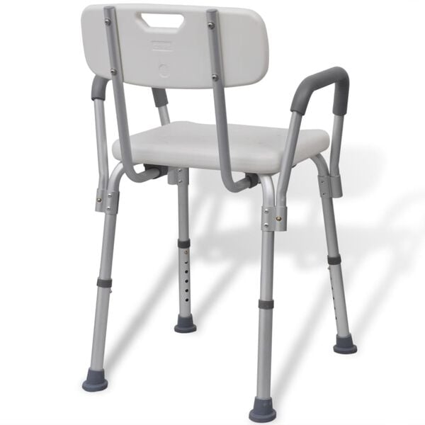 vidaXL Shower Chair Aluminum White