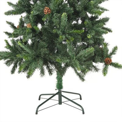vidaXL Artificial Christmas Tree with LEDs&Pine Cones Green 70.9"