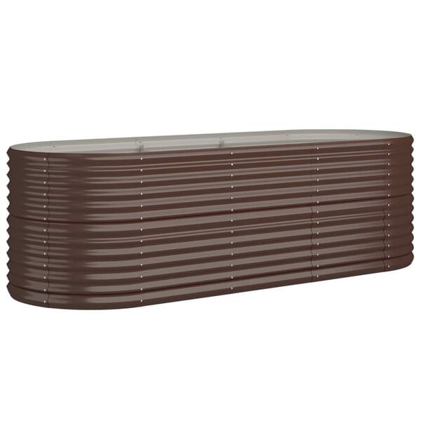 vidaXL Garden Raised Bed Brown Powder-coated steel Large