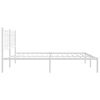 vidaXL Bed Frame White Steel Full Bed Frame Rectangular Modern