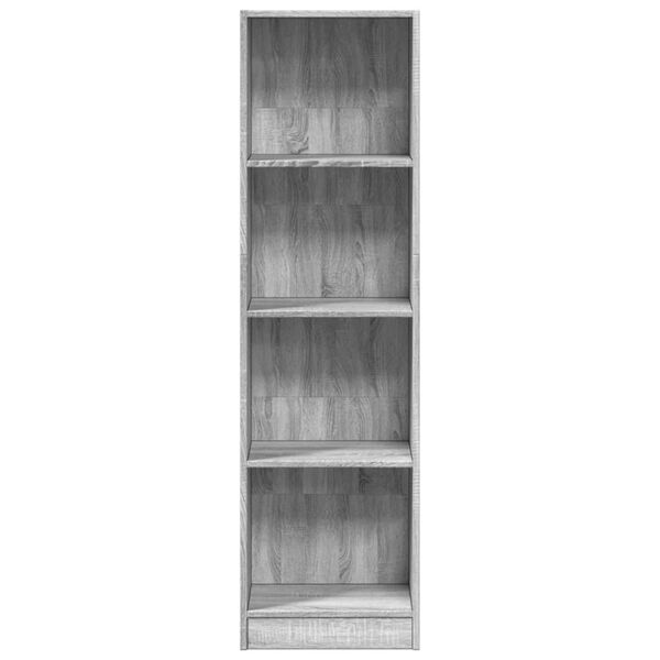vidaXL Bookcase Grey Sonoma Engineered Wood Tall Bookcase Rectangular
