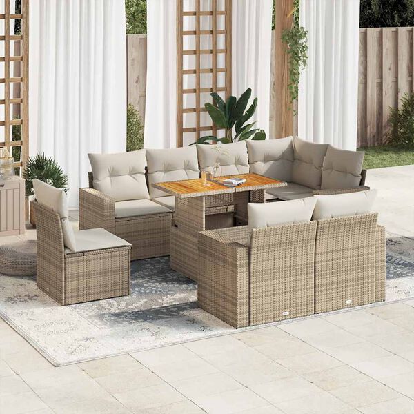 vidaXL Garden Sofa Set Beige