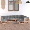 vidaXL Garden Lounge Set Natural Wood Solid Pine Wood Large Modular