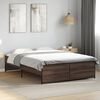 vidaXL Bed Frame Brown oak Engineered wood, Steel Full Durable