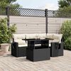 vidaXL Garden Sofa Set Black PE rattan Medium Adjustable Armrests