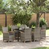 vidaXL Garden Dining Set 7 pcs Gray poly rattan