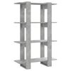 vidaXL Book Cabinet Concrete grey Engineered wood Medium Book Cabinet
