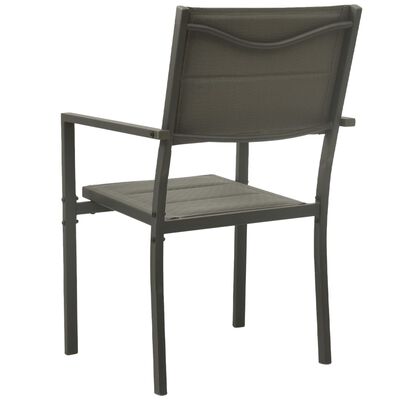 vidaXL Patio Chairs 2 pcs Textilene and Steel Gray and Anthracite