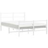 vidaXL Bed Frame White Powder-coated steel Double Bed Frame