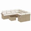 vidaXL Garden Sofa Set 9 pcs Beige Poly rattan