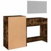 vidaXL Dressing Table Set Smoked Oak Engineered wood, glass Medium