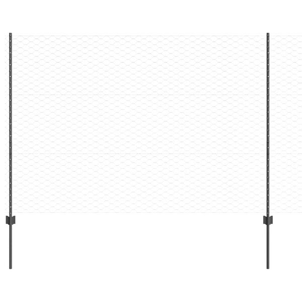 vidaXL Fence and Post Grey 4.92 x 328.08 ft Steel