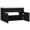 vidaXL Sink Cabinet With Basin Black Engineered wood, Ceramic Medium