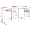 vidaXL Work Cabinet with Drawer 4 pcs Black and Grey 200 x 55 x 85 cm