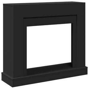 vidaXL Fireplace Surround Black 39.4x11.8x34.4" Engineered Wood