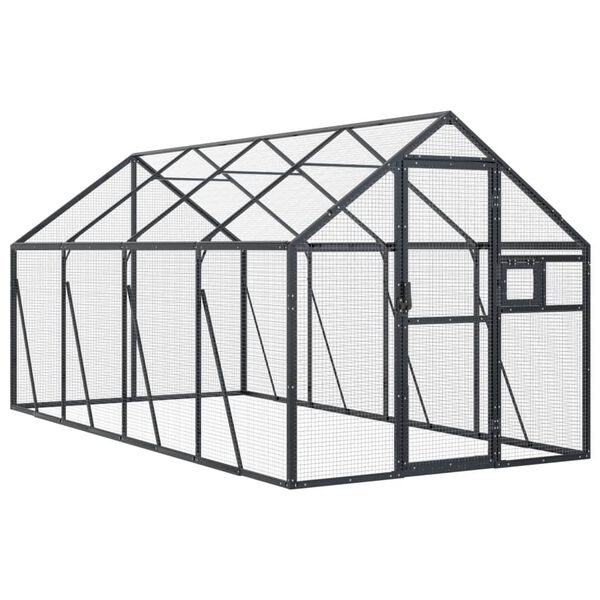 vidaXL Aviary Anthracite Aluminum 70.5 x 157.5 x 72.8 in Durable