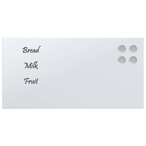 vidaXL Wall-mounted Magnetic Board White 15.7"x7.9" Tempered Glass