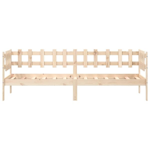 vidaXL Day Bed Natural Pine Solid Pine Wood 31.5 x 79 in.
