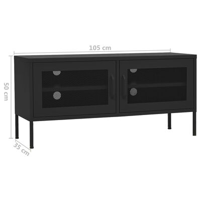 vidaXL TV Stand Black 41.3"x13.8"x19.7" Steel