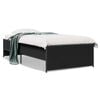 vidaXL Bed Frame Black Engineered wood, metal, plywood Twin Durable