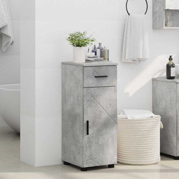 vidaXL Bathroom Cabinet Concrete Grey 11.81 x 13.78 x 31.50 in