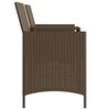 vidaXL Patio Sofa 2-Seater with Table and Stools Brown Poly Rattan