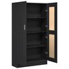 vidaXL Book Cabinet Black Oak 32.48 x 12.01 x 59.06 in Engineered Wood