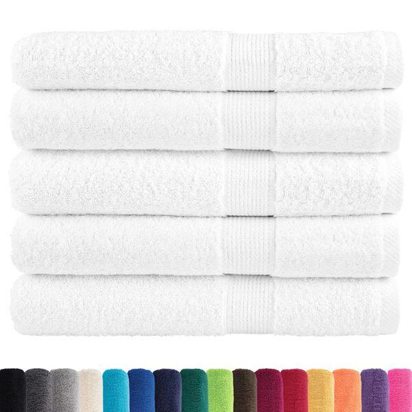 vidaXL Towel Set of 25 White 100% Cotton XXL Bath Towel Rectangular