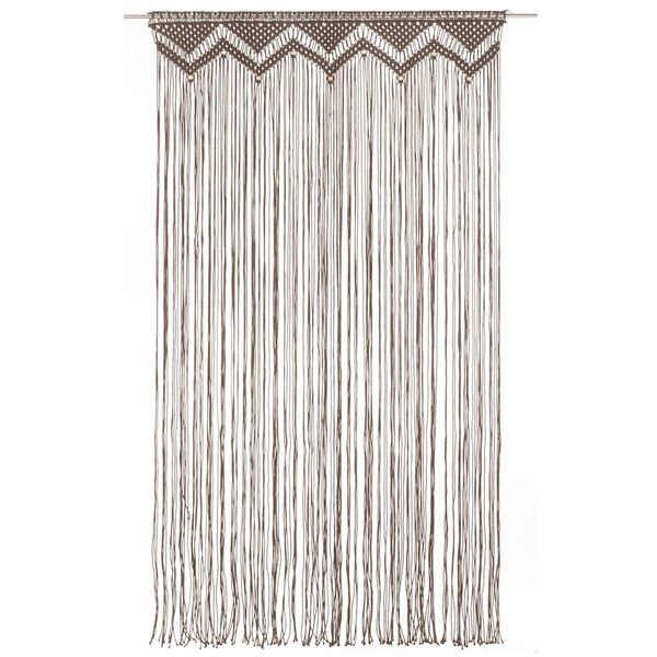vidaXL Macrame Curtain Taupe 55.1x94.5" Cotton