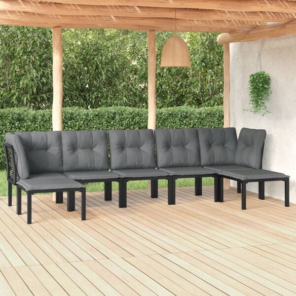 vidaXL Garden Lounge Set Black and Dark Gray