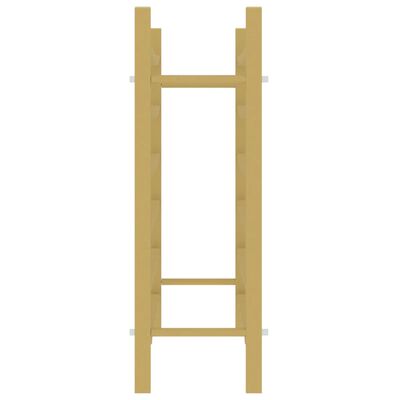 Tall wooden wine rack frame showing two vertical supports and crossbars