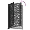vidaXL Garden Gate Black 39.4x59.1" Steel Leaf Design