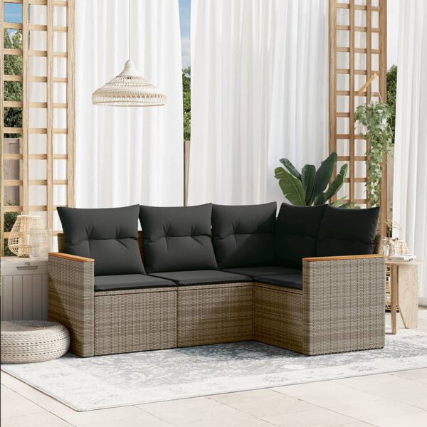 vidaXL Garden Sofa Set Grey, Dark Grey