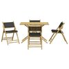 vidaXL Bistro Set Bamboo, Dark Grey Bamboo, Polyester Standard