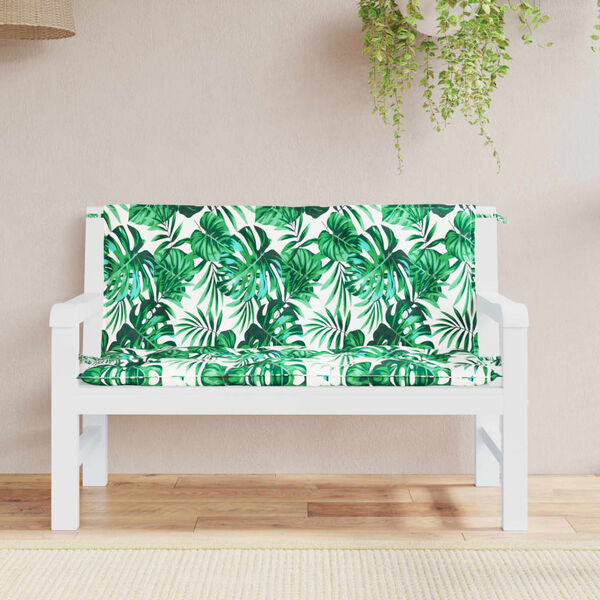 vidaXL Garden Bench Cushion Set of 2 Leaf Pattern