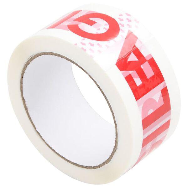 vidaXL Packaging Tape 12 pcs FRAGILE Printed White 1.89 " x 216.5 '