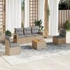 vidaXL Garden Sofa Set Beige PE Rattan Large Modular Garden Sofa Set